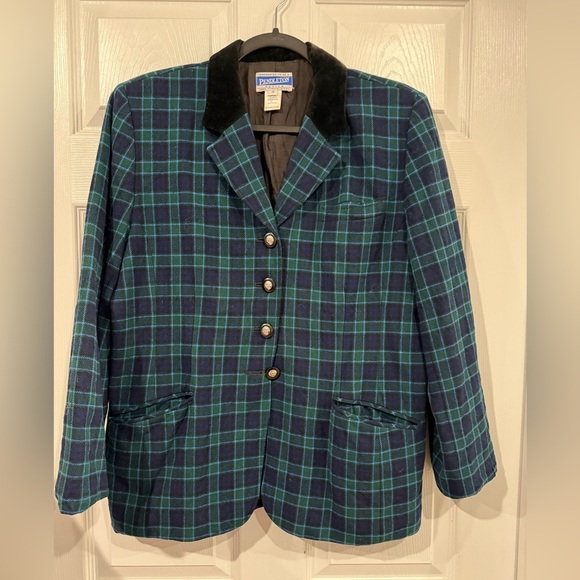 Pendleton DAVIS PLAID WOOL BLAZER - Picture 1 of 6